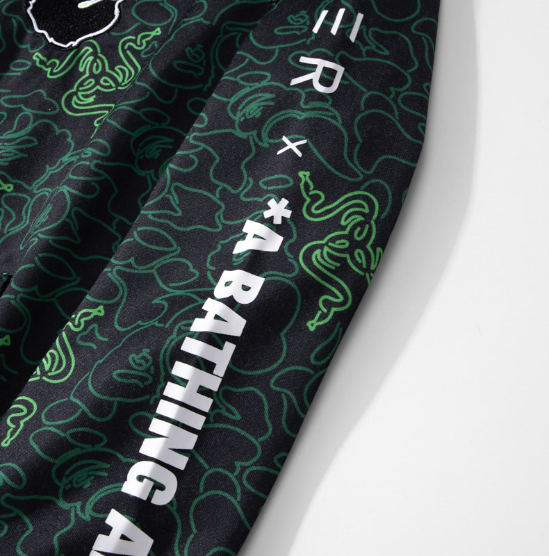 BAPE Green Shark Ape Head Zip Hoodie product view 9