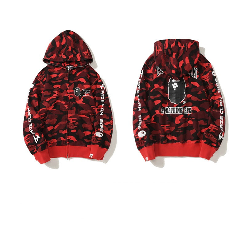 BAPE Red Camo Ape Head Hoodie product view 3