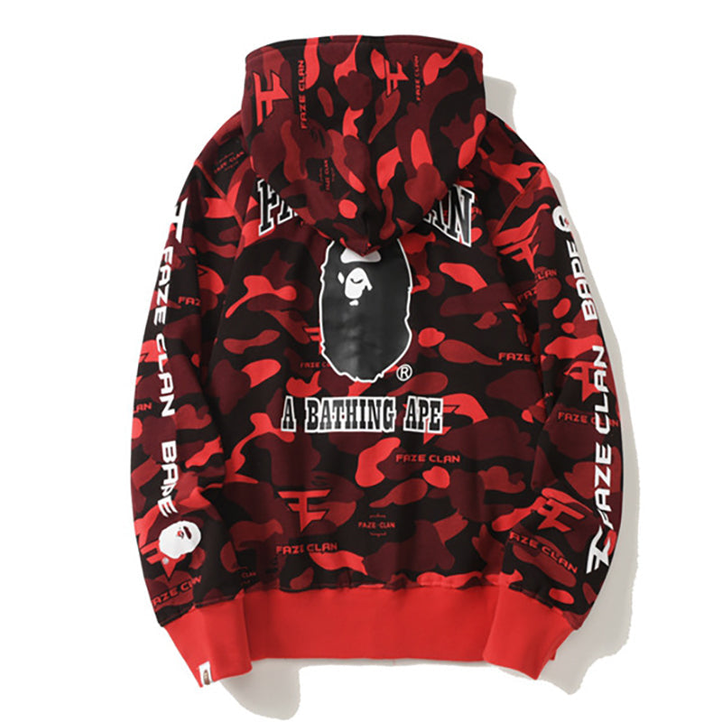 BAPE Red Camo Ape Head Hoodie product view 2