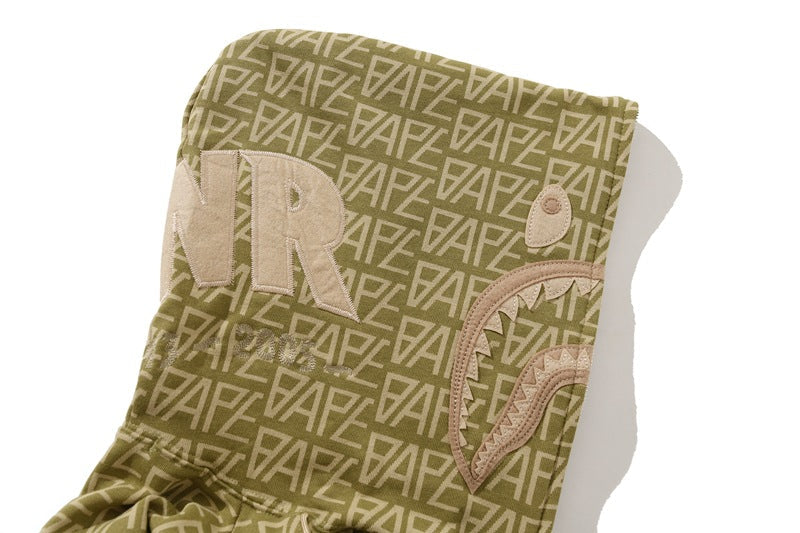BAPE Logo Color Camo Shark Zip Hoodie - Khaki product view 6
