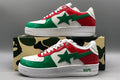 BAPE STA Low-Top Sneakers - Green/Red/White