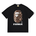 BAPE Snake Pattern Ape Head Men's T-Shirt - Black