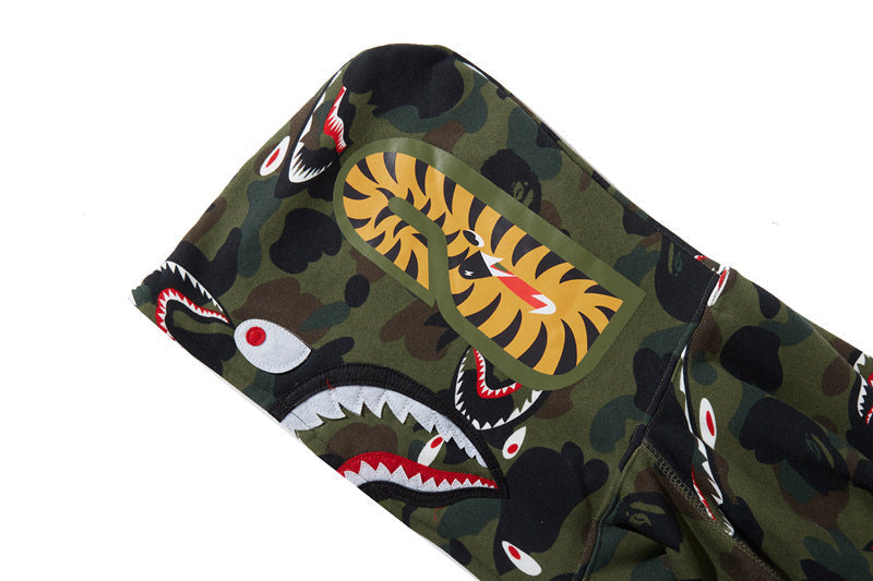 BAPE 1st Camo Shark Zip Hoodie - Green & Yellow product view 4