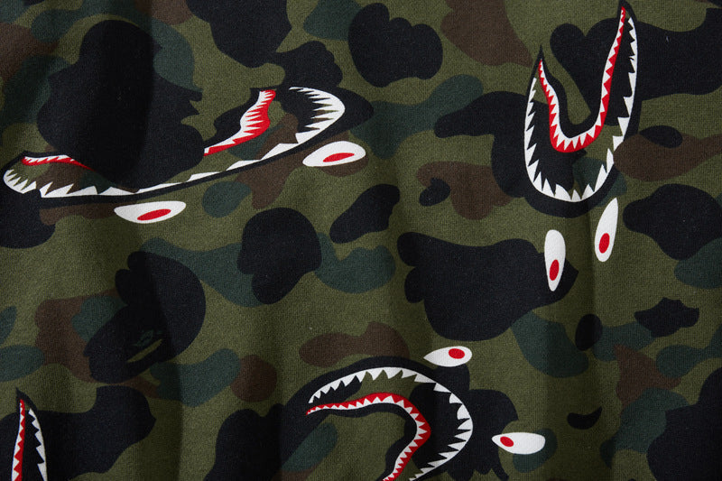 BAPE 1st Camo Shark Zip Hoodie - Green & Yellow product view 6