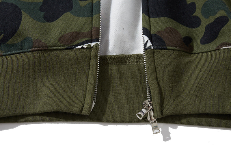 BAPE 1st Camo Shark Zip Hoodie - Green & Yellow product view 7