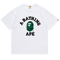 BAPE Green Color Camo College Men's T-Shirt - White
