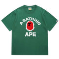 BAPE Brush College Ape Head Men's T-Shirt - Green