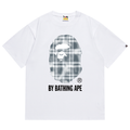 BAPE Bleach Check Ape Head Men's T-Shirt - White