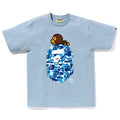 BAPE Blue ABC Camo Milo Ape Head Men's T-Shirt - Blue