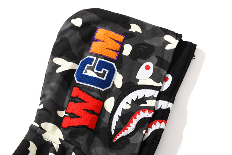 BAPE Glow Camo Wide Shark Full-Zip Hoodie product view 7