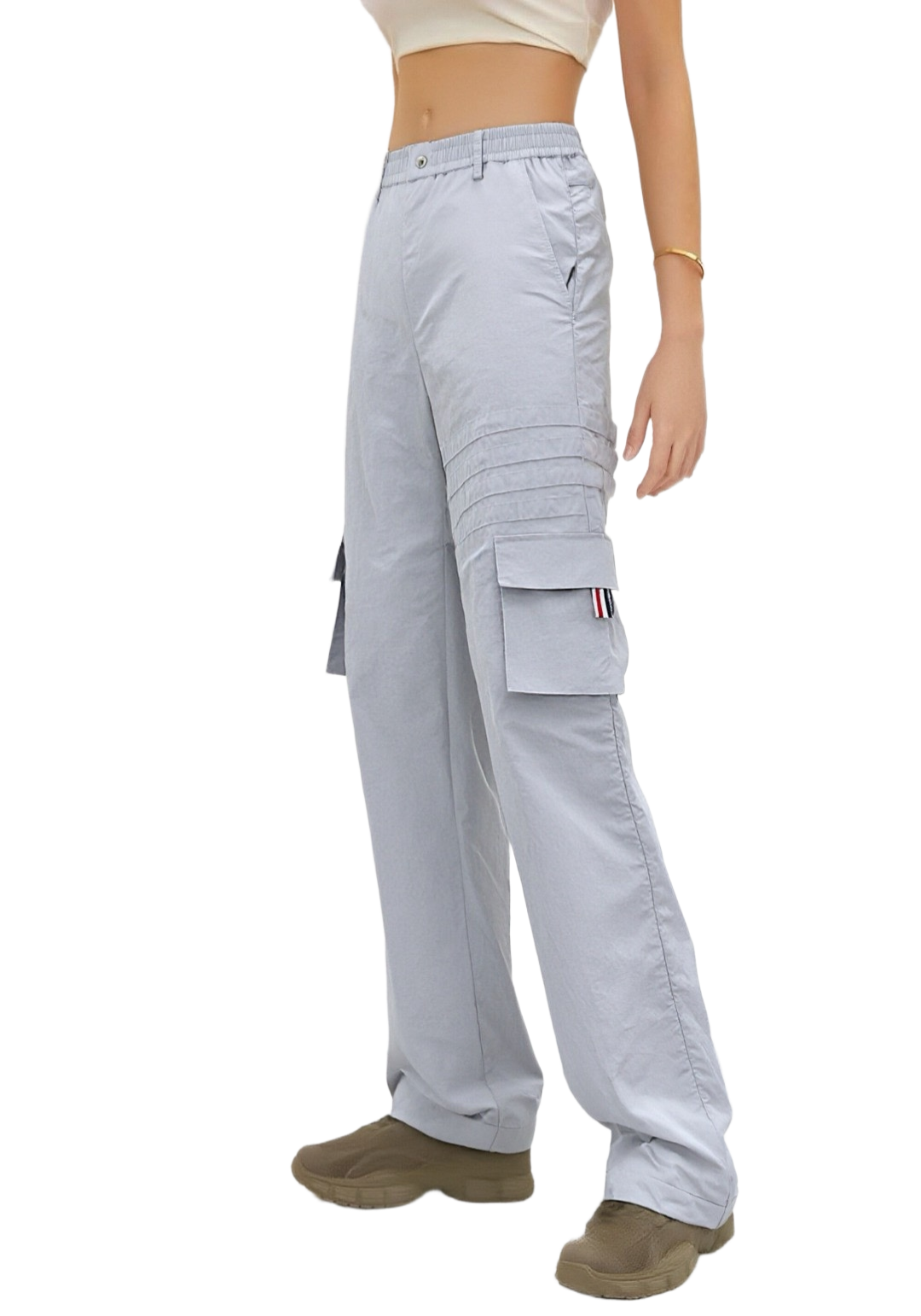 Thom Browne Style Unisex Casual Overalls with Signature Four-Bar Detail - Image 4