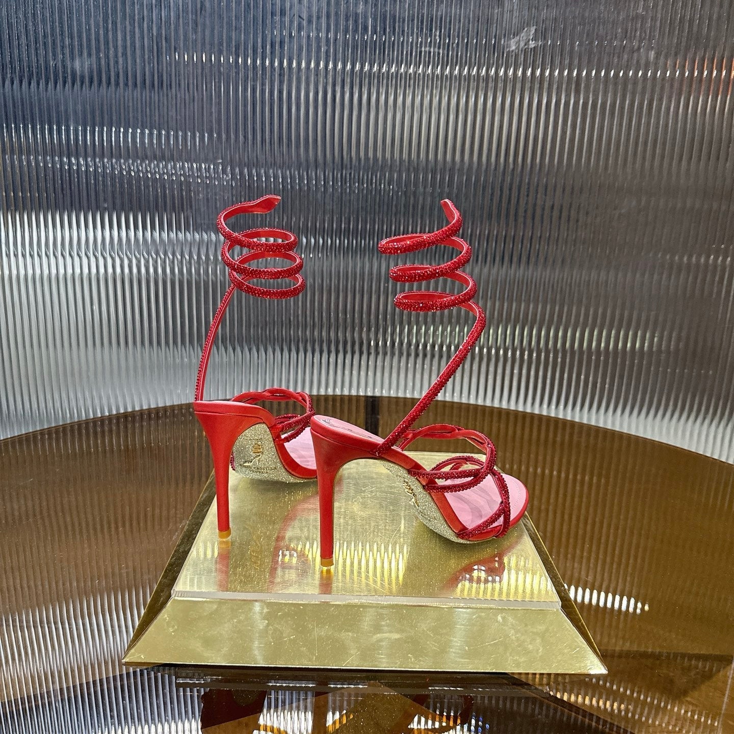 Rhinestone-encrusted high heels THOM TREND