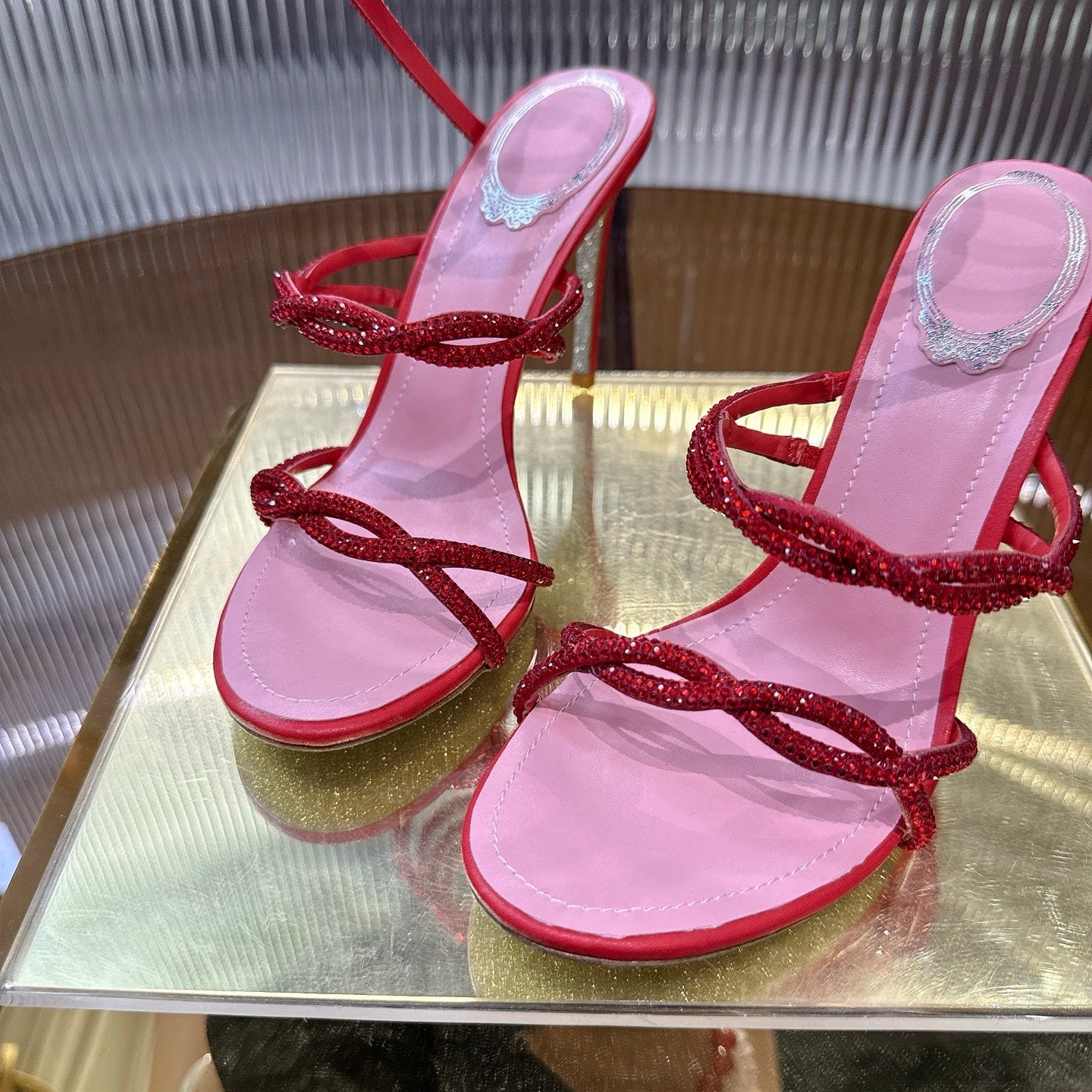 Rhinestone-encrusted high heels THOM TREND