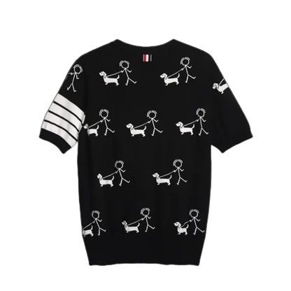 Knitted T-shirt by Thom Browne, product detail view