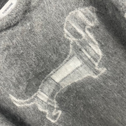 Men's wool sweater by Thom Browne, knitwear detail view