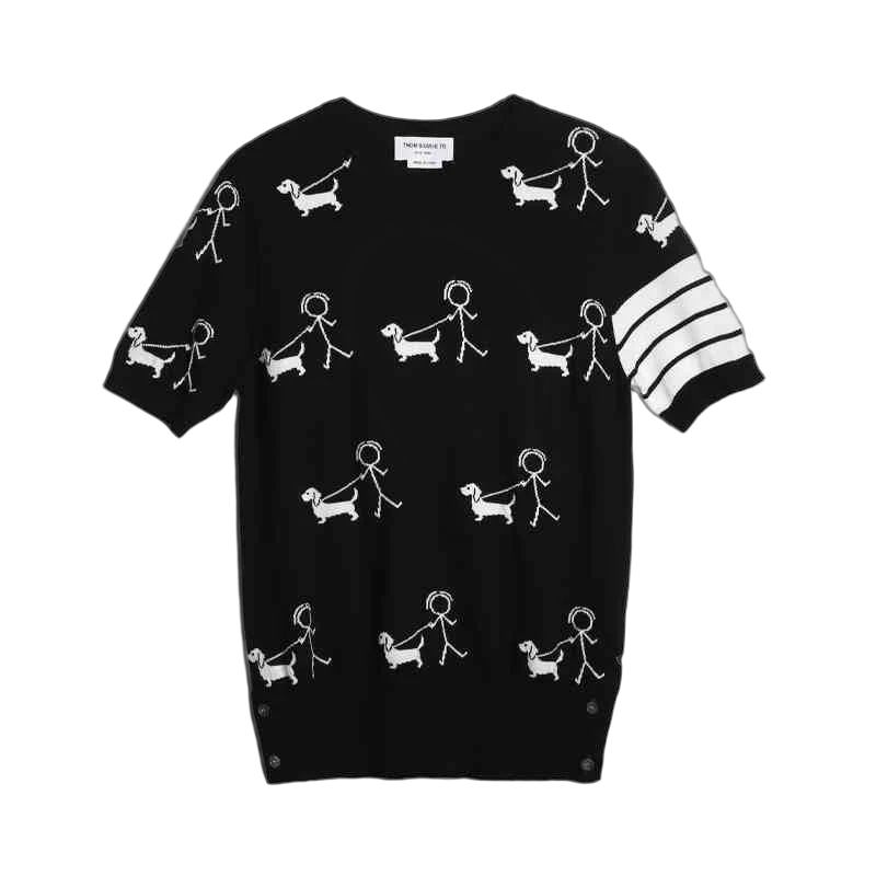 Knitted T-shirt by Thom Browne, product detail view
