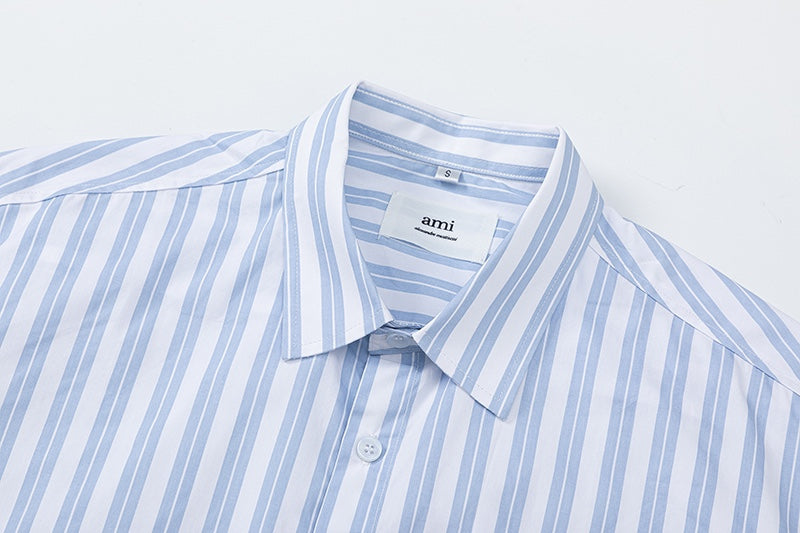 AMI PARIS Unisex Short-Sleeve Striped Shirts THOM TREND