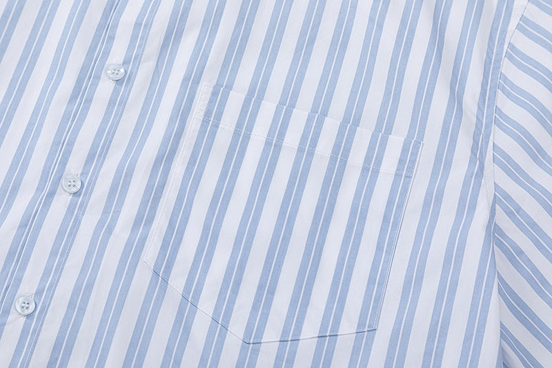 AMI PARIS Unisex Short-Sleeve Striped Shirts THOM TREND