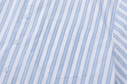 AMI PARIS Unisex Short-Sleeve Striped Shirts THOM TREND