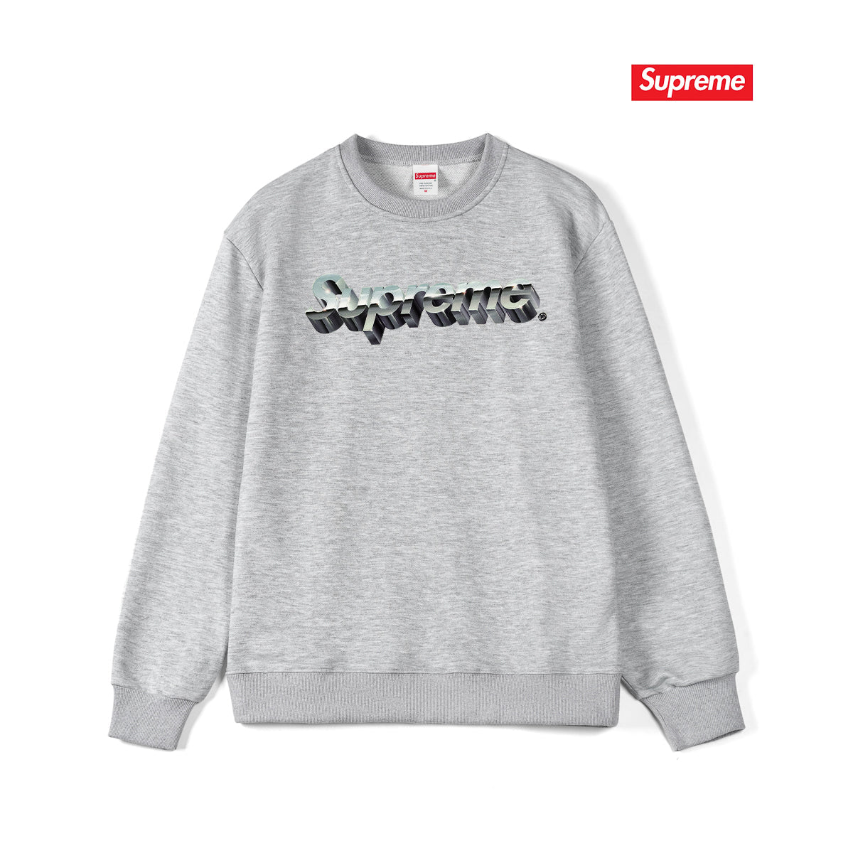 3D Logo Print Crew Neck Sweatshirt THOM TREND