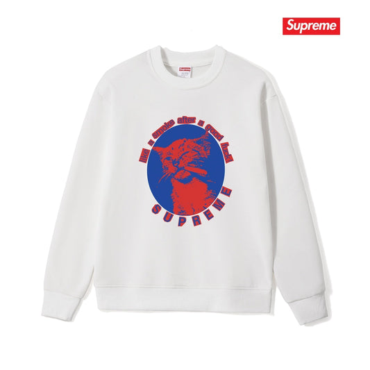 Kitten Graphic Crew Neck Sweatshirt THOM TREND