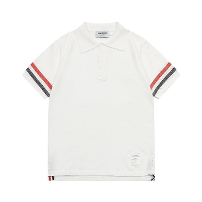 2026SSS Color-Block Knit Polo Shirt THOM TREND