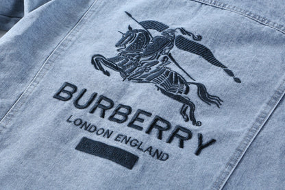 Burberry x Supreme Equestrian Logo Denim Jacket Light Luxury Station