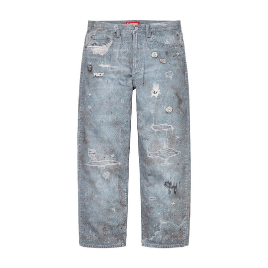 Supreme HJR Trompe L’Oeil Loose Fit Jeans Light Luxury Station
