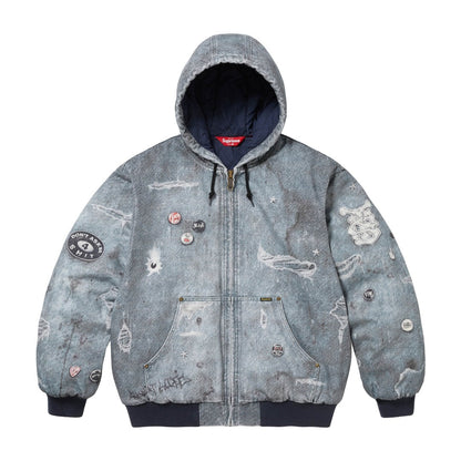 Printed hooded cotton jacket Light Luxury Station