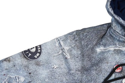 Printed hooded cotton jacket Light Luxury Station