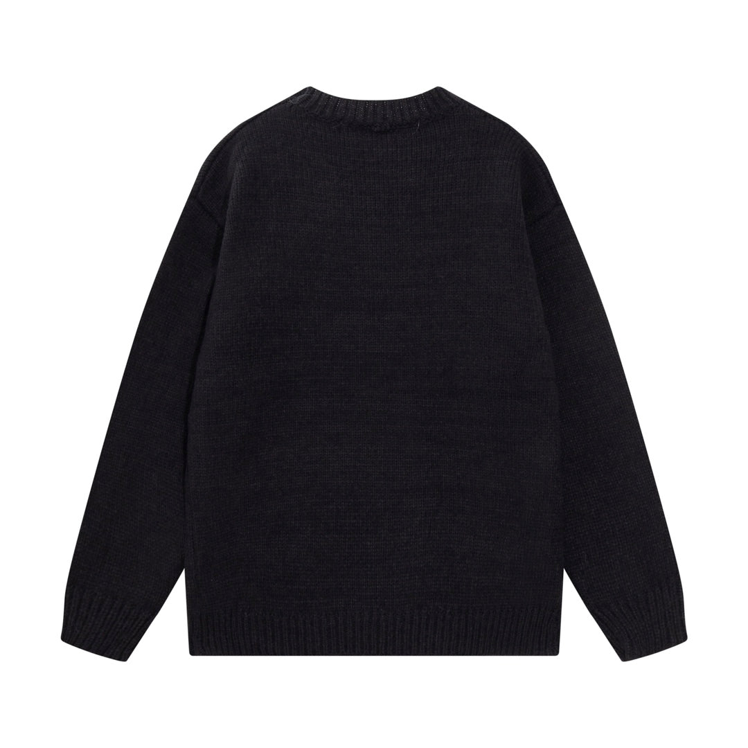 Oversized Letter Print Crewneck Sweatshirt Light Luxury Station