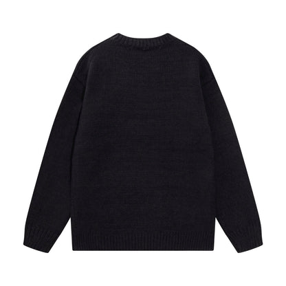 Oversized Letter Print Crewneck Sweatshirt Light Luxury Station