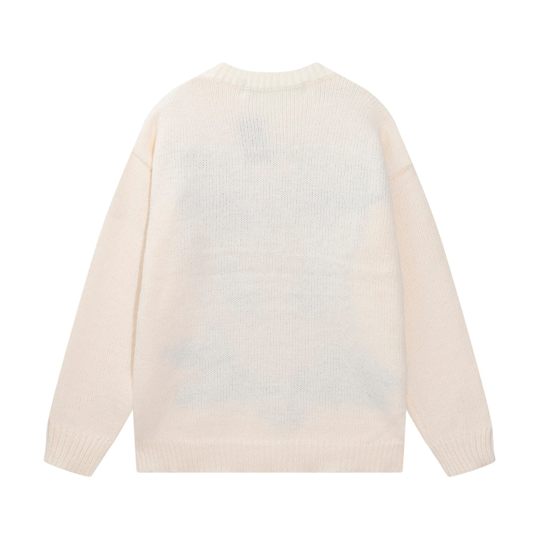 Cat Jacquard Wool Sweater ¨C Apricot Light Luxury Station
