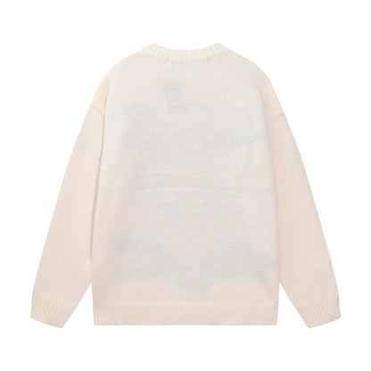 Cat Jacquard Wool Sweater ¨C Apricot Light Luxury Station