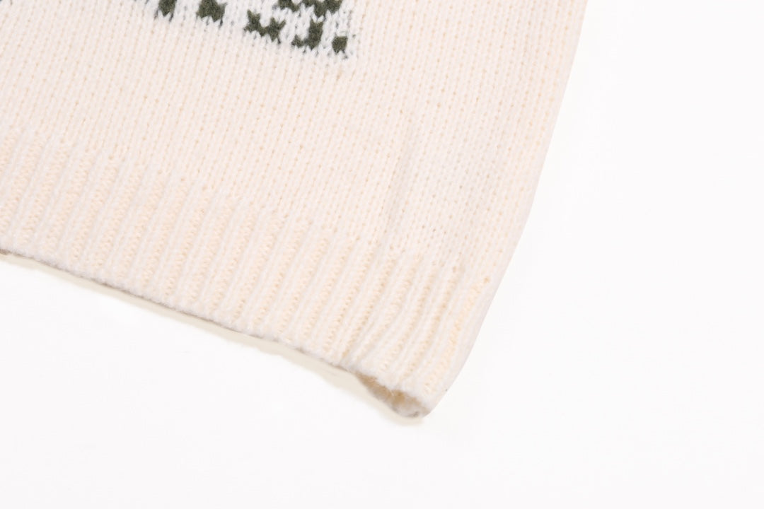Cat Jacquard Wool Sweater ¨C Apricot Light Luxury Station