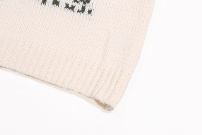 Cat Jacquard Wool Sweater ¨C Apricot Light Luxury Station