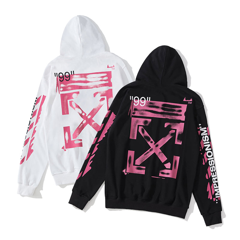 Number Print Pullover Hoodie Light Luxury Station