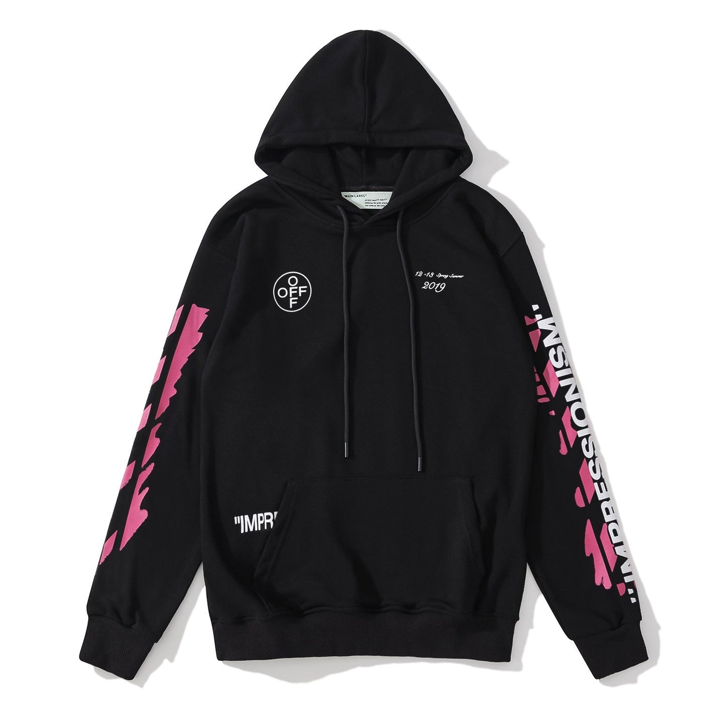 Number Print Pullover Hoodie Light Luxury Station