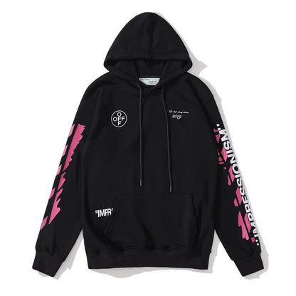 Number Print Pullover Hoodie Light Luxury Station