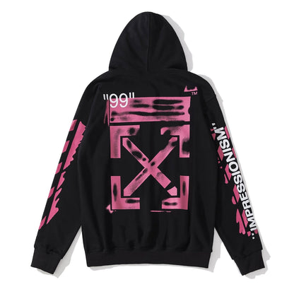 Number Print Pullover Hoodie Light Luxury Station