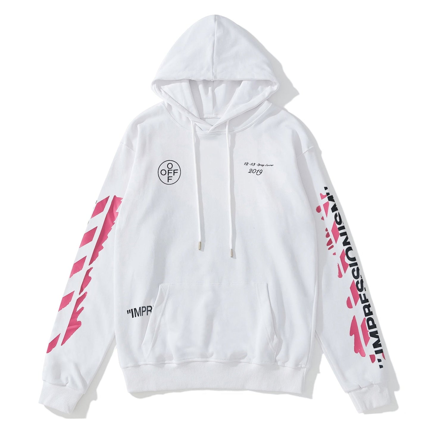 Number Print Pullover Hoodie Light Luxury Station