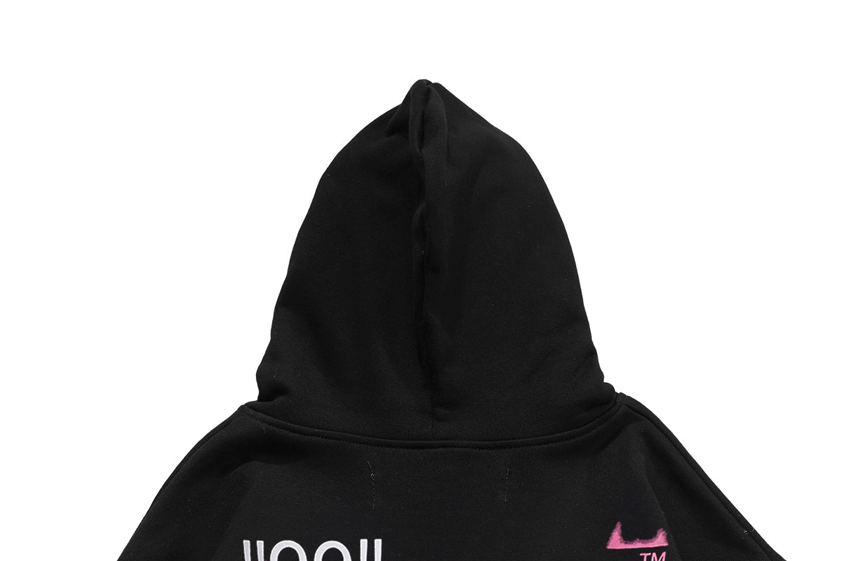 Number Print Pullover Hoodie Light Luxury Station