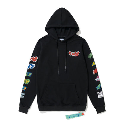 Digital Print Cotton Pullover Hoodie Light Luxury Station