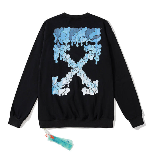 Cotton Crewneck Sweatshirt Light Luxury Station