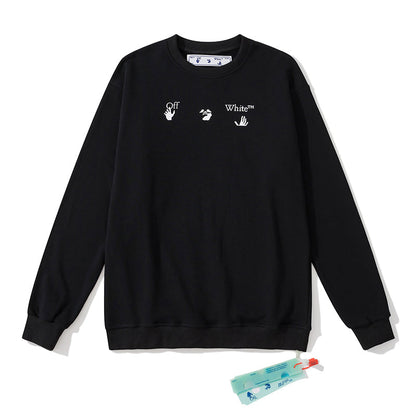 Cotton Crewneck Sweatshirt Light Luxury Station