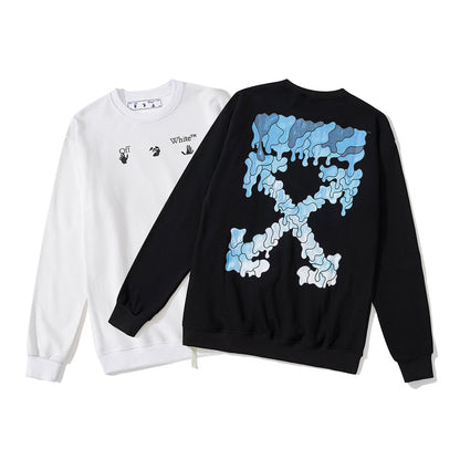 Cotton Crewneck Sweatshirt Light Luxury Station