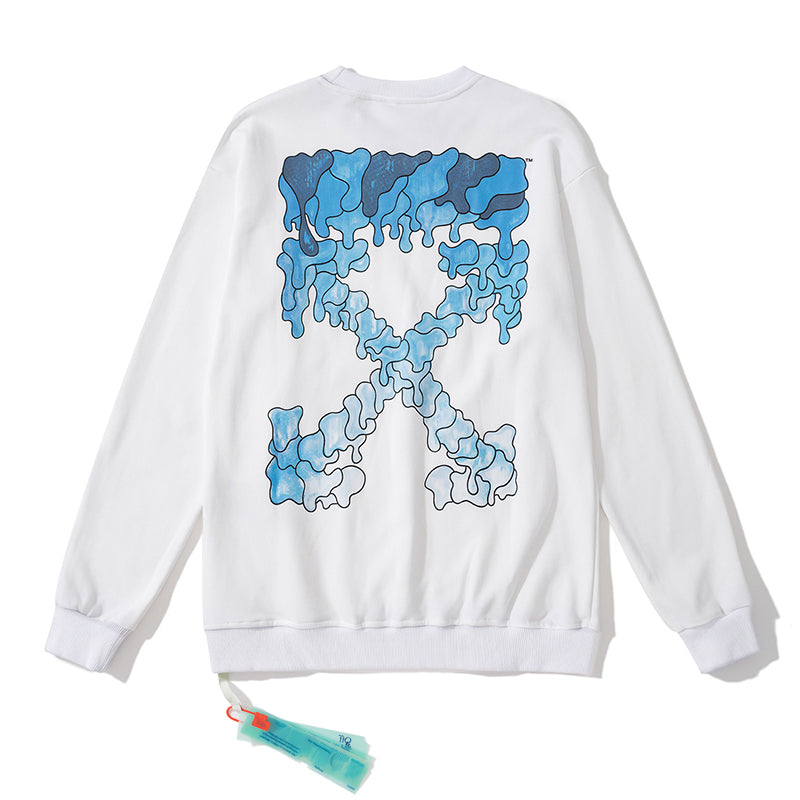 Cotton Crewneck Sweatshirt Light Luxury Station