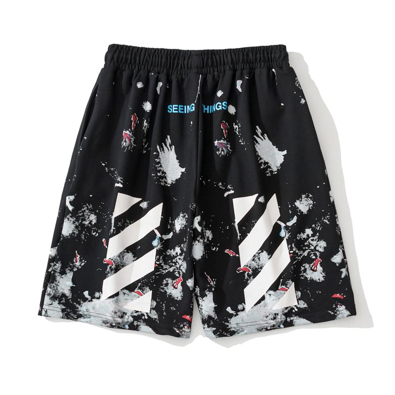 Graphic Print Cotton Shorts Light Luxury Station