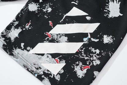 Graphic Print Cotton Shorts Light Luxury Station