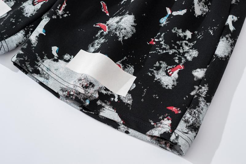 Graphic Print Cotton Shorts Light Luxury Station